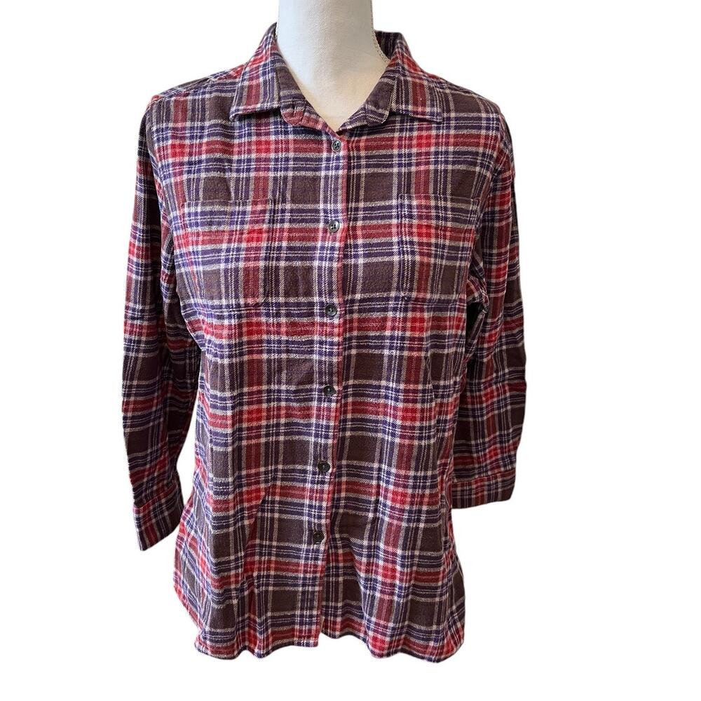 VIntage Woolrich Blue Plaid Flannel Shirt L
